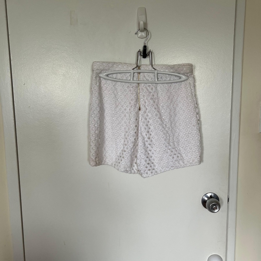 Bebe White Lace Women Shorts